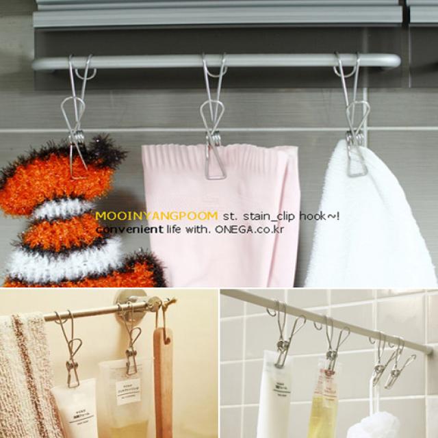 원가몰 이곳저곳 쓸모많은 무인양품 스타일. 후크집게,훅집게,스텐집게후크,집게고리, 5개씩구매
