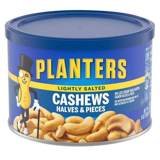 Planters Lightly Salted Cashew Halves & Pieces 8 oz Canister 플랜터스 반쪽 조각 소금친 캐슈 226g, 1set