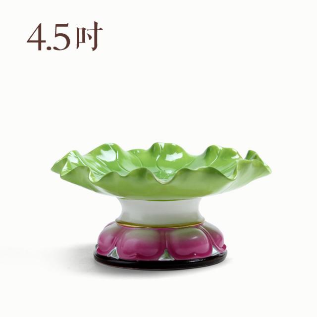 와이유 불상소품 본기불교용품 덕화도자기연화공여반불전 과일반공반공품접시불기구장식품, 고련공판 가산 4.5인치