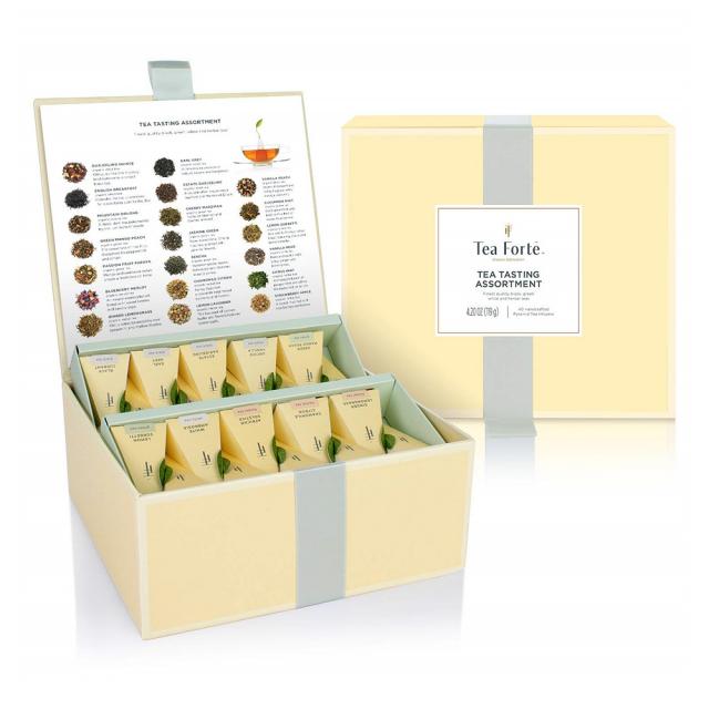 Tea Forte 티 테이스팅 어쏘트먼트 Tasting Assortment Box 40 Handcrafted Pyramid, 1팩