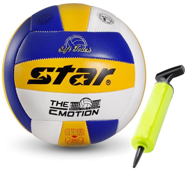 스타 배구공 더 이모션 칼라 + 투센 볼펌프 세트, 5호
