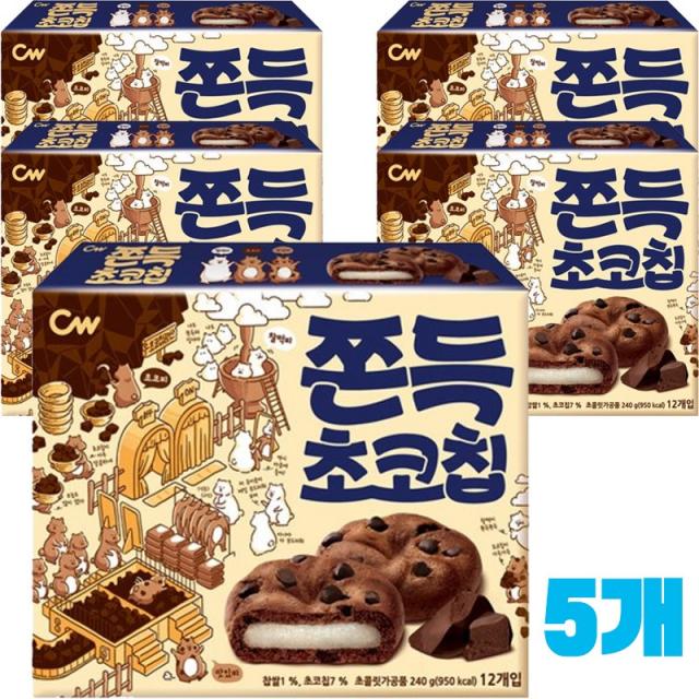 청우식품 쫀득초코칩, 240g, 5개