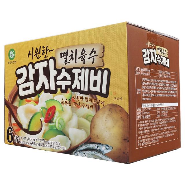 이가자연면 멸치육수 감자수제비 184g x 6 숙면수제비, 6개입