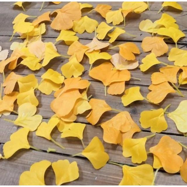 MSGK 은행잎 조화 단풍 낙엽 조화 인테리어 조화 어린이집 낙엽놀이 조화 100장