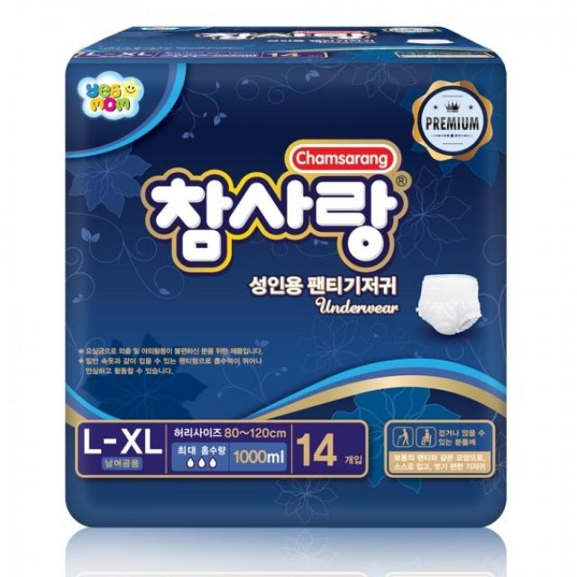 참사랑 팬티형 프리미엄 성인용기저귀 대형 L-XL 14px4팩, 4팩