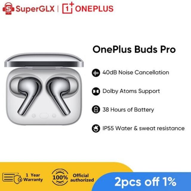 헤드셋 신제품 OnePlus Buds Pro TWS 이어폰 적응형 소음 제거 LHDC 38 시간 배터리 IP55 방수 Oneplus 9RT 9 Pro 10 Pro, Global Silver