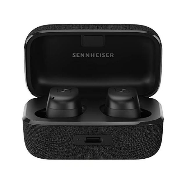 Sennheiser MOMENTUM True 무선 3 이어버드 음악 통화용 블루투스 인이어 헤드폰 적응형 소음 제거 IPX4 Qi 충전 28시간 배터리 수명 컴팩트한 디자인 블랙