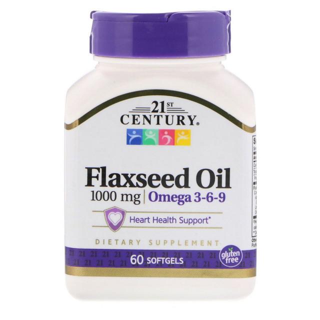 21st Century 21세기센트리 아마씨 오일 아마씨유 1000mg 60정 Flaxseed Oil 1000 mg, 1개