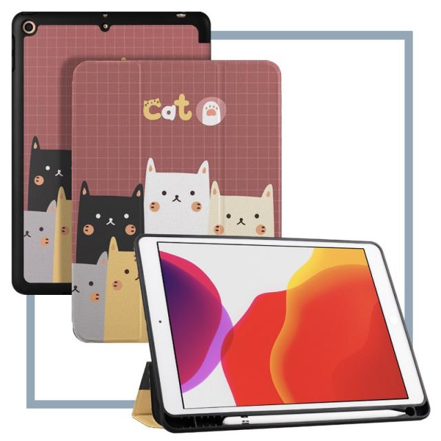 터치펜 ipadair3파우치 펜꽂이포함 2019사과 태블릿 PC10.5인치 3번접음방식 세트애니메이션 셀럽 pencil필치 실리카켈소프트 초슬림 가죽커버, T21-2019뉴 air3(펜꽂이포함)소뇌도끼-강화막증정, 기본