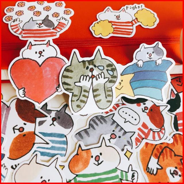 재미 있은 고양이 표현 개인화 된 스크랩북 스티커 scrapbooking 물자 개인화 된 스티커 행복한 계획자 정크 저널