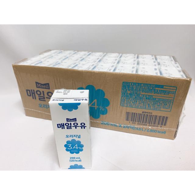 매일유업 매일우유 멸균우유 오리지널, 200ml, 24팩