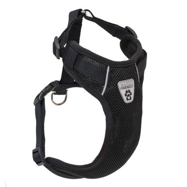 Canine Friendly Vented Vest Harness Medium Black 송곳니 친화적 인 통풍 조끼 하네스 미디엄 블랙, 1