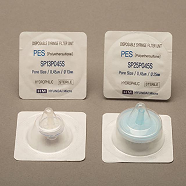 현대마이크로 시린지필터 PES 13mm 멸균 100ea 공경0.2um [멸균제품 반품불가]