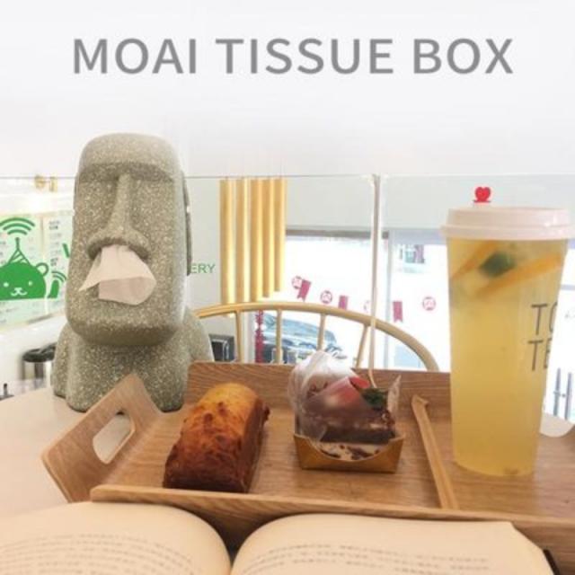 모아이석상 돌 조직 상자 식당 거실 조직 펌핑 성격 재미 이스터 섬 Moai 펌핑 트레이, 뉴 모아이 티슈 박스 그레이