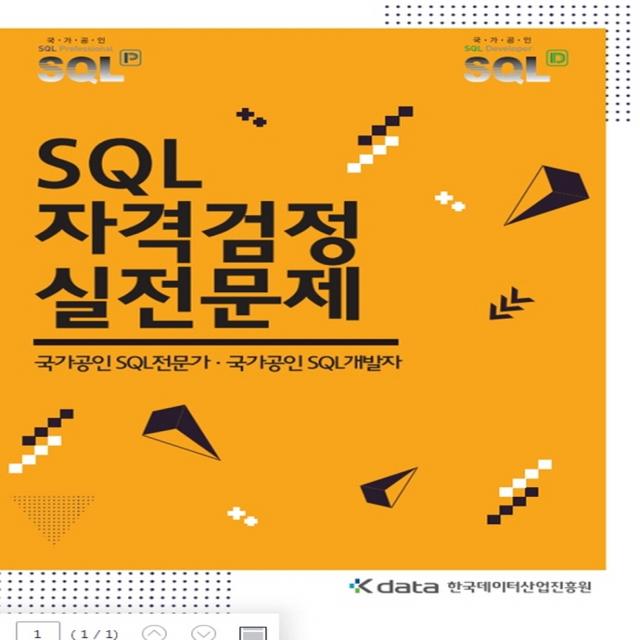 SQL 자격검정 실전문제:국가공인 SQL전문가 국가공인 SQL개발자, 한국데이터산업진흥원