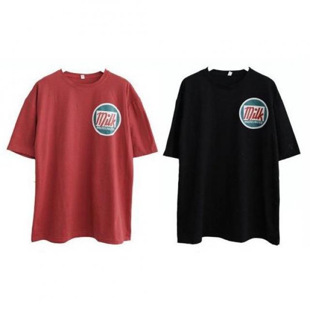 애플망고샵 2세트 여성 오버핏 반팔 밀크 롱박스티 라운드 루즈핏 캐주얼 여름 티셔츠