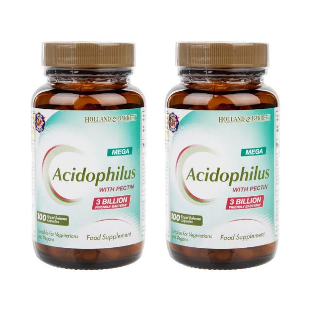 Holland & Barrett Mega Acidophilus with Pectin 홀랜드앤바렛 메가 애시도필루스 30억 100캡슐 2팩, 100정