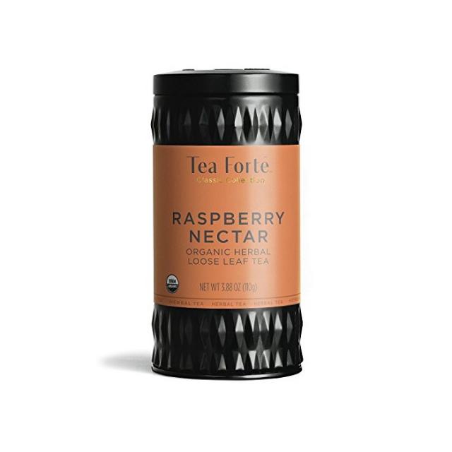 Tea Forte Loose Leaf Raspberry Nectar Herbal Canister, Loose Tea Canister, One Color