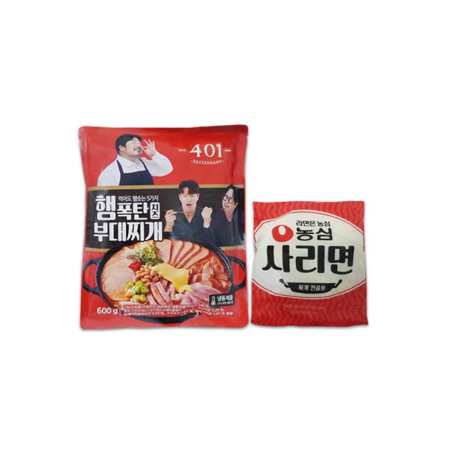 !!TV 방송 상품!! [하하&김종국 401] 햄폭탄 통치즈 부대찌개 10팩 + 라면사리 5개, 부대찌개10팩+라면사리5봉