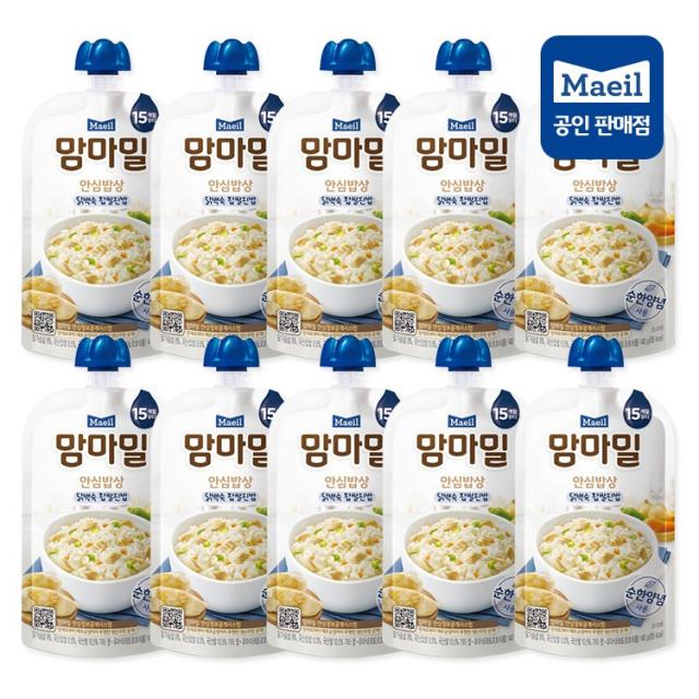 매일유업 맘마밀 안심밥상 닭백숙 찹쌀진밥(140g) x 10팩 (15개월부터~)