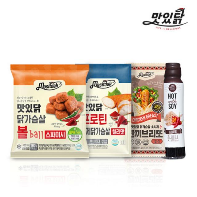 맛있닭 닭가슴살 참다참다 못참겠을때먹 매콤세트 총3팩+소스), 단품