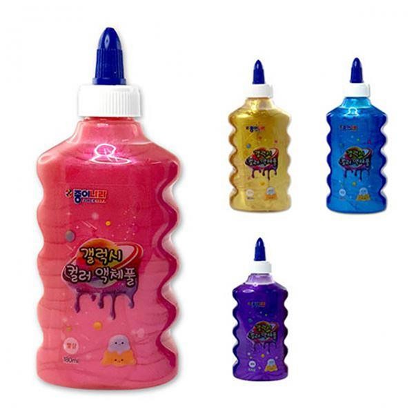 컬러 액체풀 갤럭시 슬라임 재료 반짝이 펄 180ml 6개개인정보 제공 동의, 파랑