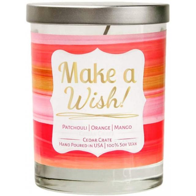 소원을 빕니다. | 파출 리 오렌지 망고 | 럭셔리 향초 | 10 온스. 클리어 항아리 캔들 | 미국산 | 장식용 아로마 테라피 |, 단일옵션