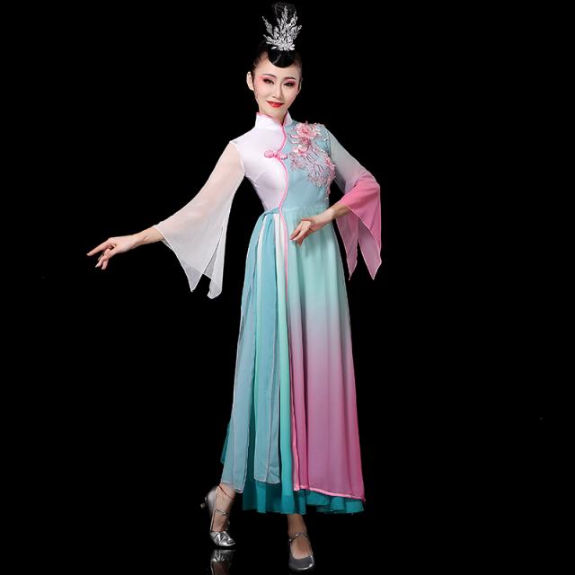 쿠키의행복 공연복 클래식 춤추다 유니폼 여성 샤랄라 스위트 담아한 차이나 무드 독무 지체함 퍼포먼스 코스튬의상