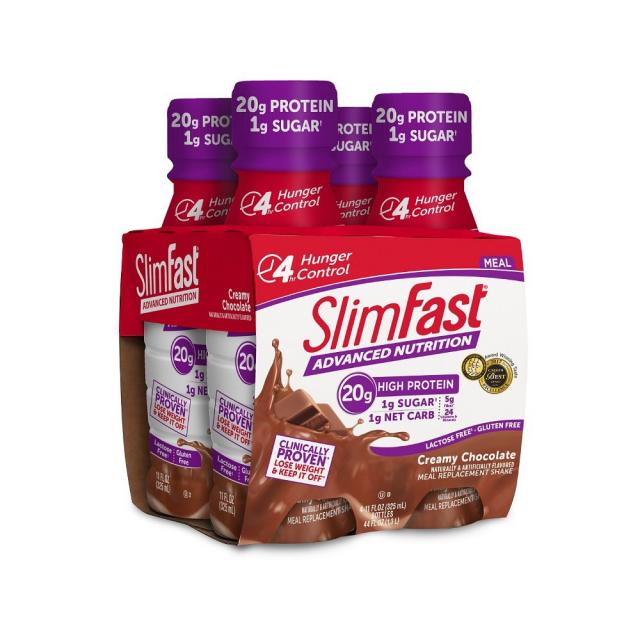 SlimFast 슬림패스트 뉴트리션 프로틴 쉐이크 크리미 초콜릿 325ml 4개입 Advanced Nutrition Protein Shake Creamy Chocolate