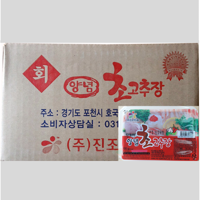 일회용 양념 초고추장 진조미 100gx40팩 포장용초장 배달용초장 1회용초장, 1박스, 4kg