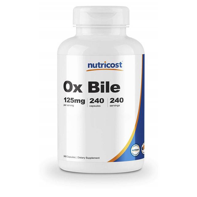 Nutricost Ox Bile Capsules 125mg 240 Veggie 뉴트리코스트 황소담즙 240캡슐, 1set, 1set