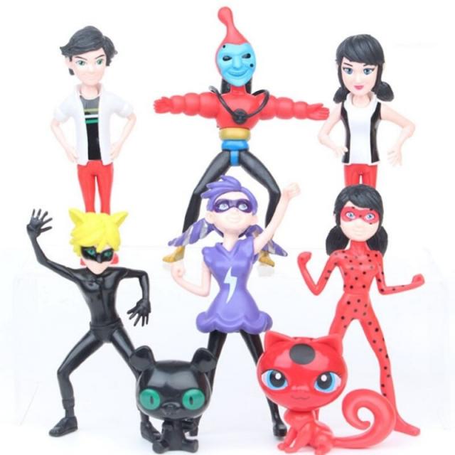 8 개/대 무당 벌레 기적적 인 고양이 노아 Juguetes 장난감 인형 액션 피규어 장난감 최고의 아이 생일 크리스마스 파티 선물, 01 8pcs