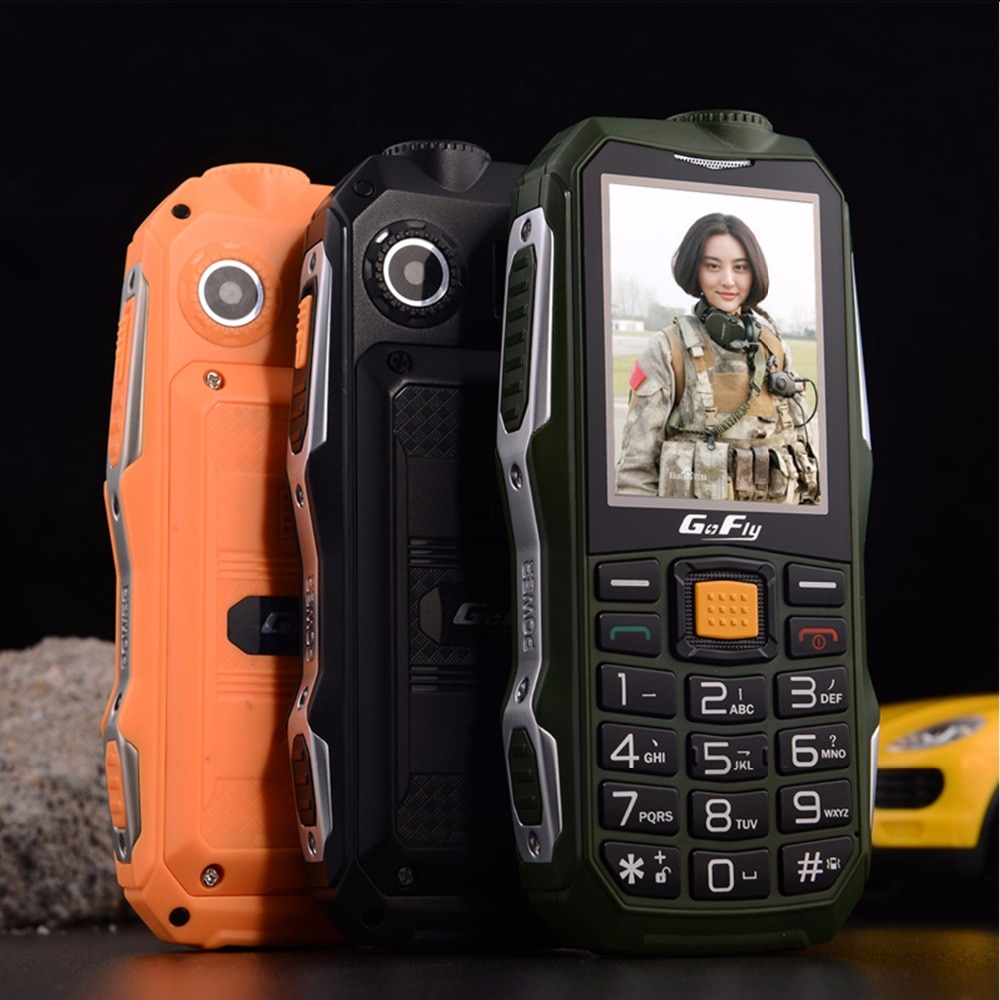 Gofly f7000 shockproof 견고한 야외 수석 휴대 전화 시끄러운 소리 토치 fm 긴 대기 전원 은행 블루투스 sos 속도 다이얼|휴대 전화|, 1개, Russian key, Green