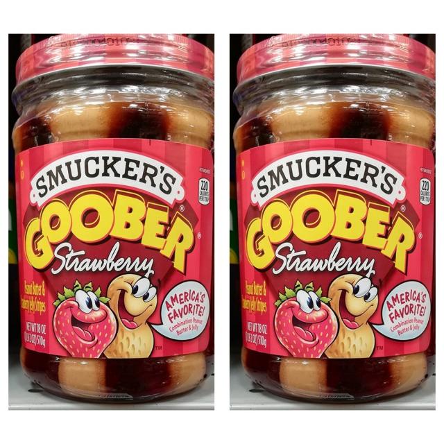 Smucker's Goober Strawberry Peanut Butter 스머커 구버 딸기 땅콩 버터 18oz(510g) 2팩, 1개