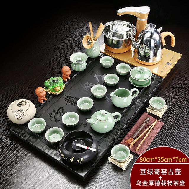 폰영 석다반 가정용 궁푸차 둘둘 감다 전자동 전열로 도자기 다관 돌 차테이블 심플 울금, 골드 전자동 콩 그린 고관 오금석후덕