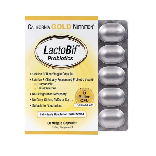 California Gold Nutrition 캘리포니아 골드 [해외배송]캘리포니아골드 락토비프 50억 유산균 60정 LactoBif Probiotics[블랙멍키즈], 1개