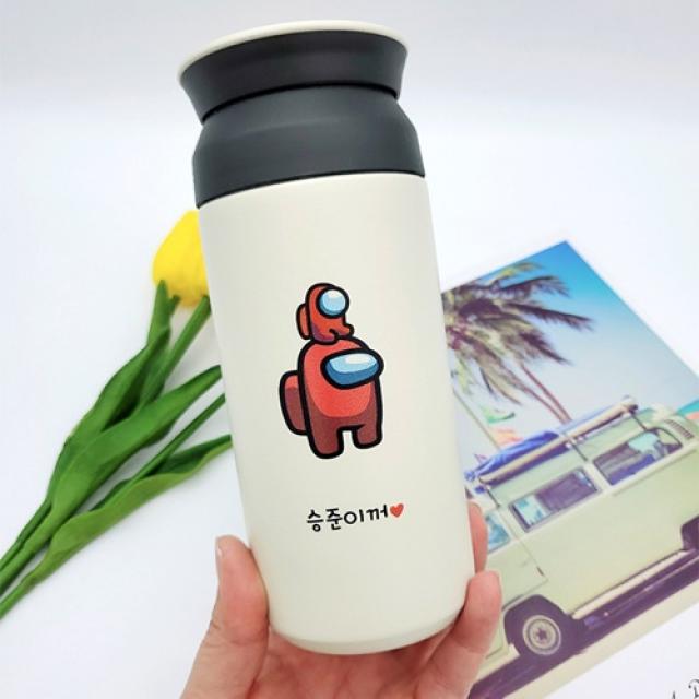 텀블러제작 이름각인 보냉물통 어몽어스 보냉텀블러, 레드
