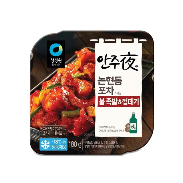 청정원 안주야 논현동 포차 스타일 불족발&껍데기180g 4개, 180g