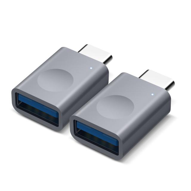 엘라고 알루미늄 USB C타입 LED 변환 어댑터 [2세트] USB-C타입 변환어댑터, 그레이