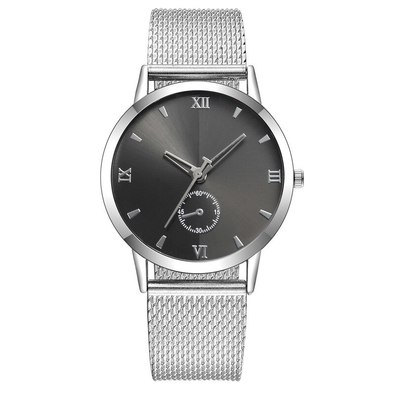 2019 년 새로운 승진 그물 석영 시계 혁신의 표면에 두 배 색깔 MS 로마 숫자를 가진 길쌈 된 강철