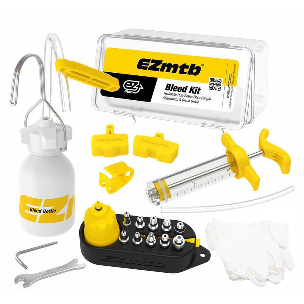 자전거 유압 디스크 브레이크 도출 도구 블리더 키트 mtb 도로 자전거 브레이크 출혈 키트 자전거 미네랄 오일 유체 금속 어댑터, 1개, 황색