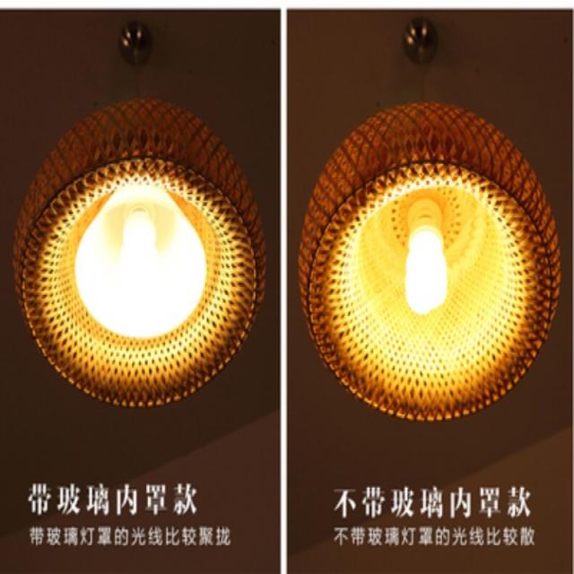 대나무 전등갓 라탄조명 펜던트조명 인테리어 전등, LED 광원으로 직경 60cm