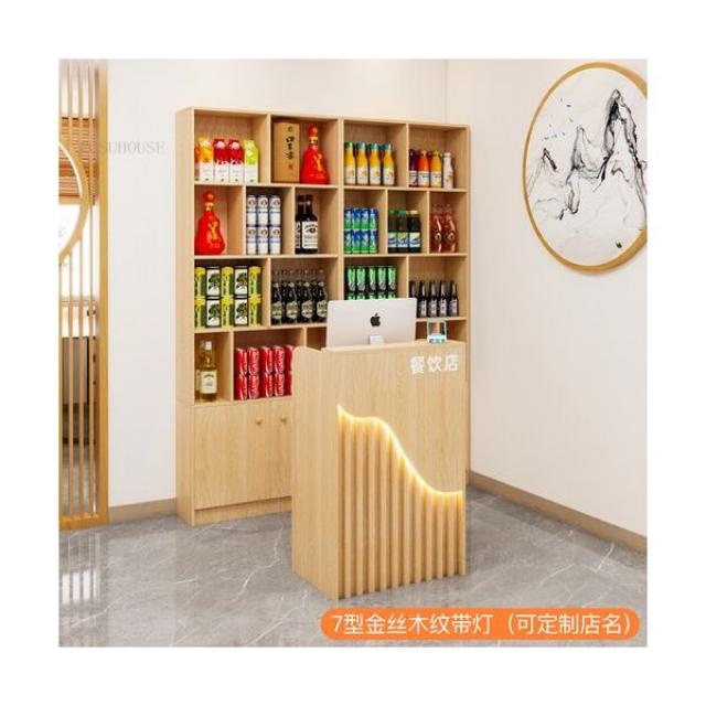 안내데스크 모던한 심플 리셉션 데스크, 레스토랑 점원 북유럽 사무용 가구, 이발소, 미용실, 사무실 책상, 웰컴 데스크, A1-60cm with lights