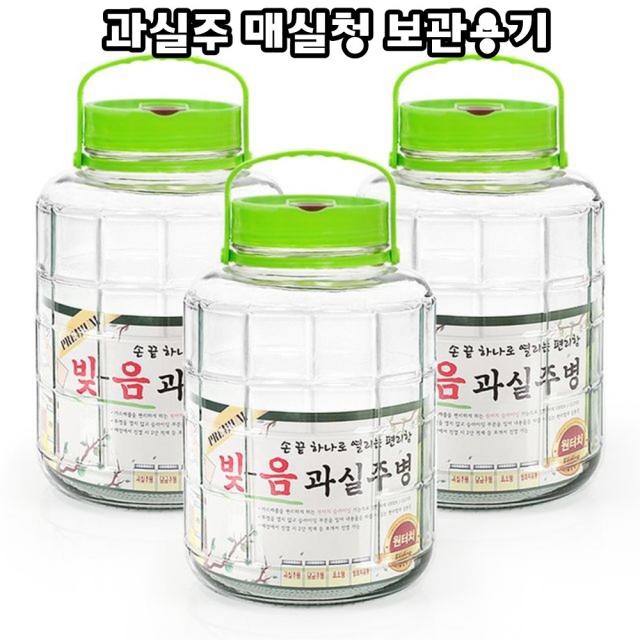 대용량 원터치 슬라이딩 매실청 과실주 담근주 야관문 청 밀폐 보관용기, 1통, 18L