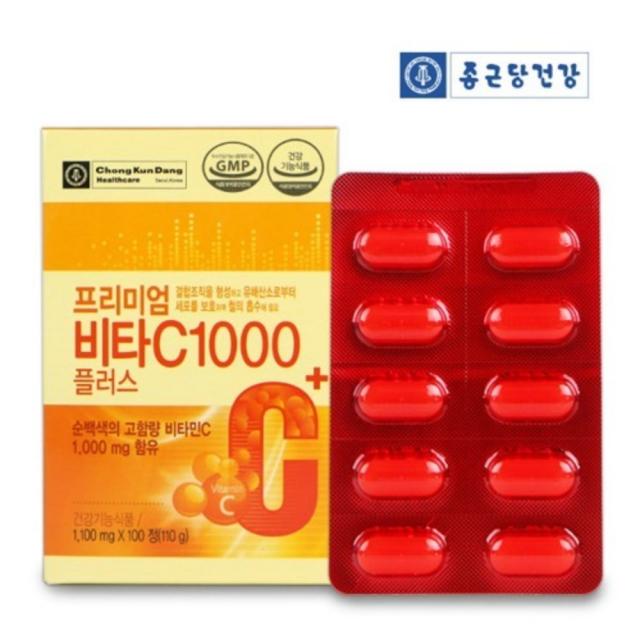 상세참조 종근당건강 프리미엄비타씨 프리미엄비타C 온가족건강 아연 수용성, 1000mg, 2개