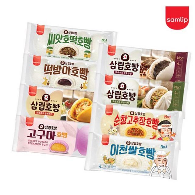 삼립 토종효모 호빵 4입 2봉 단팥/고구마/씨앗호떡/떡방아 택 4입 호빵 야채 1봉+떡방아 1봉 상세설명 참조