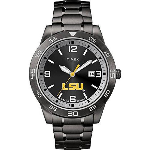 타이멕스 LSU 타이거스 루이지애나 주 남성용 블랙 갈채 시계 Timex LSU Ti