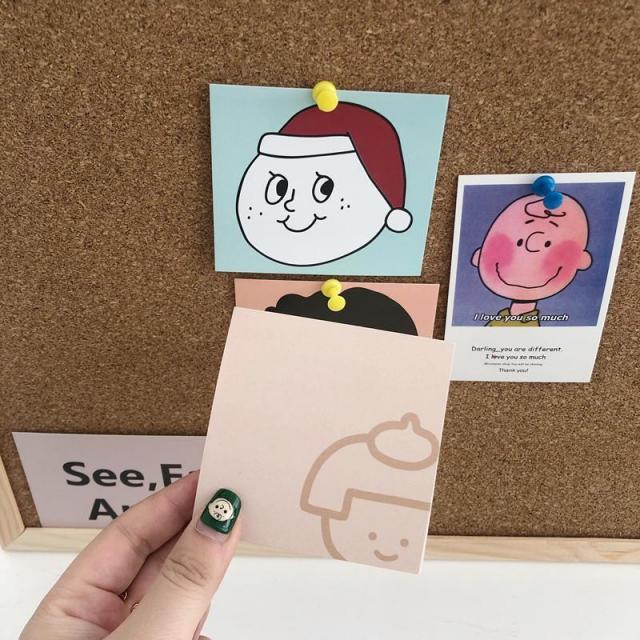 심플 카드 통함 큐트 스퀘어 메모지 휴대 본 점성이 없다, 솔리드 무지 빵 오직 한 권 아니 계