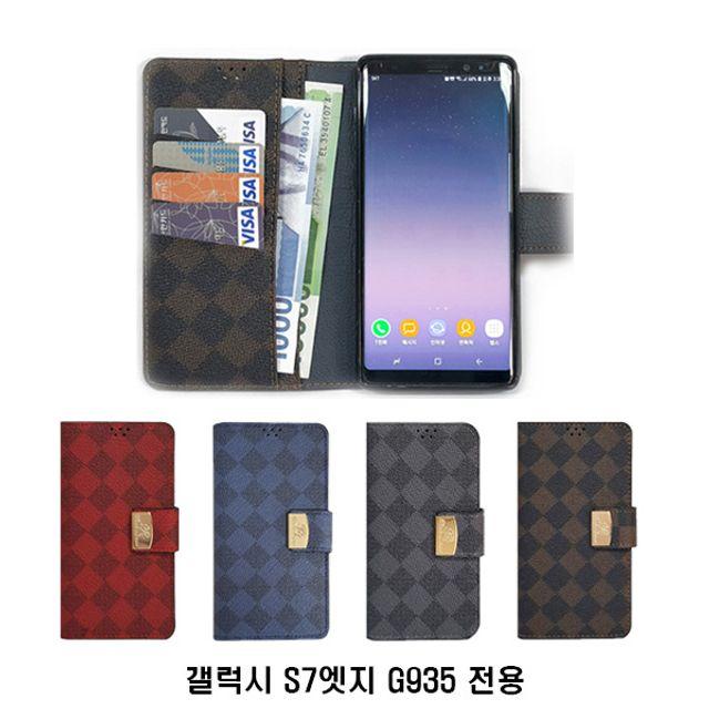 EdgeGalaxy무지개레더돈지갑Card도회적Case 옵션체크 그레이 레드 브라운 블루 + 32406싱밥