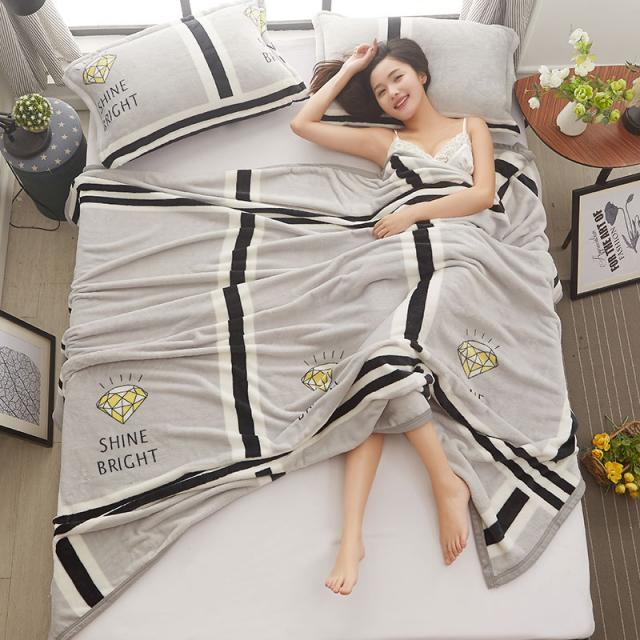 무릎담요 산호 모직 담요 침대매트리스 깔기침대 두꺼운 보온 침대시트 기모 겨울용 작은이불 한벌 플란넬, C05- 드릴